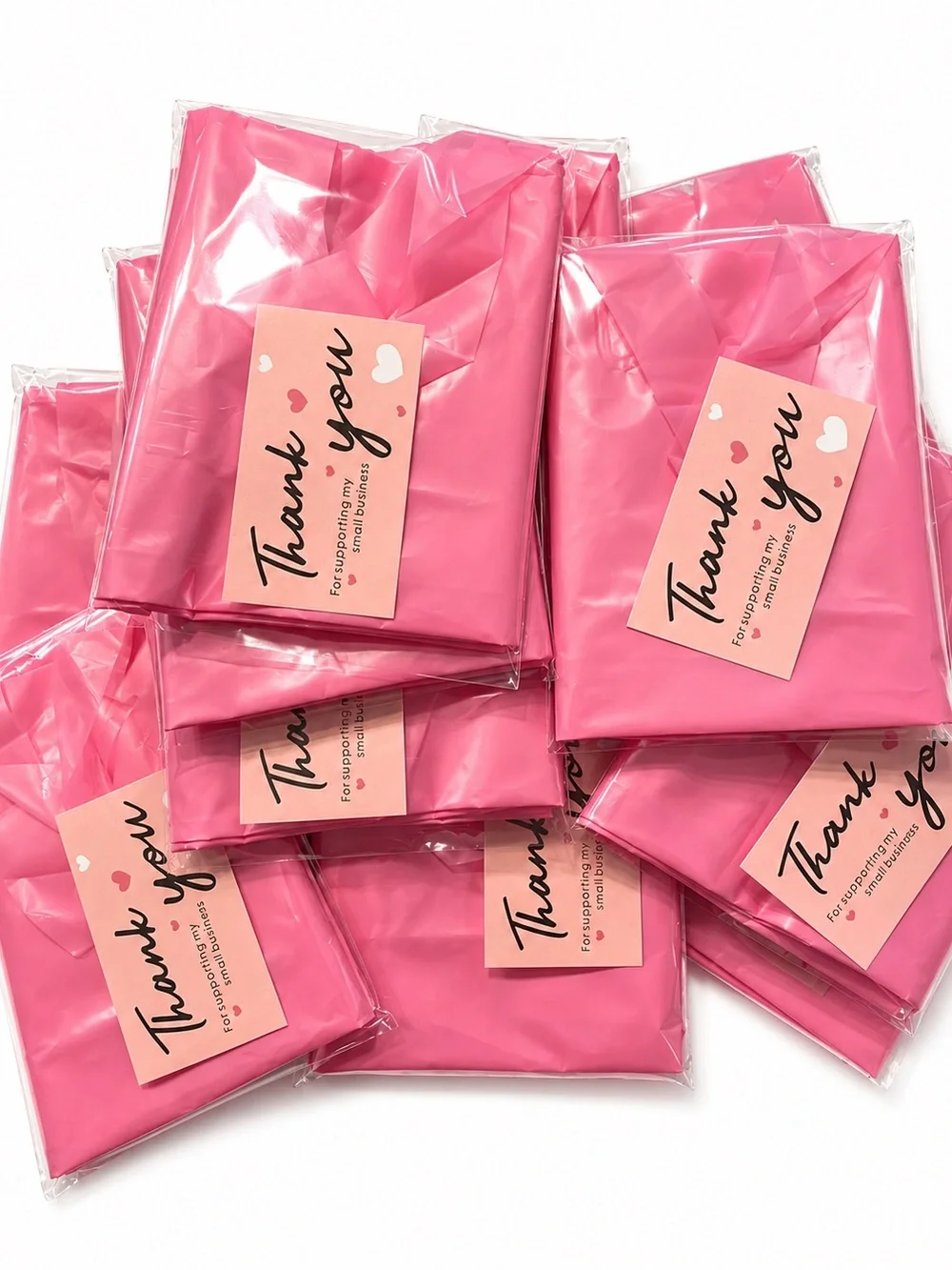 *Buy Now* Thank You Gift Bundle - 15 Pink Print Totes & Thank You Card